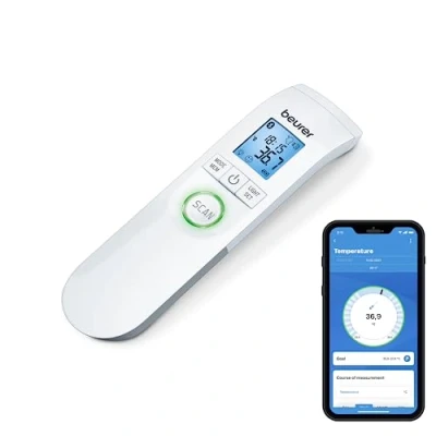 Image of Beurer FT95 Contactless Thermometer With Bluetooth &amp; Free App To Measure And Monitor Temperature, Fever Alert Function In Built Memory Store Your Last 60 Readings