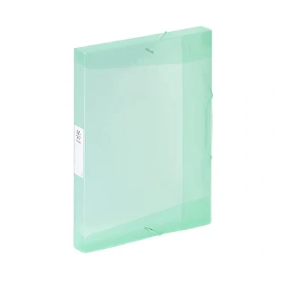 Image of Viquel Propysoft Large Capacity Plastic 3 Flaps Folder A4 Filing Box with ID Label Translucent Pastel Green