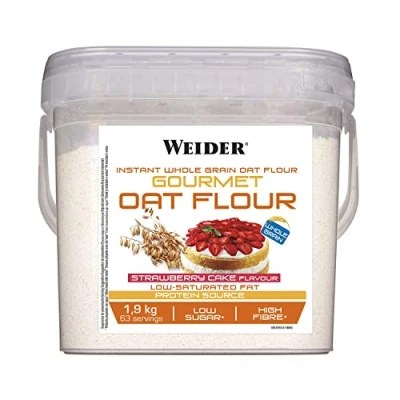 Image of Weider Oat Gourmet. Wholemeal Oatmeal. Protein source with low sugar content. Strawberry flavor (1.9 kg)