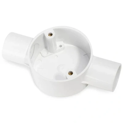Image of Univolt 20mm 2 Way White PVC Through Box CB20/3WH