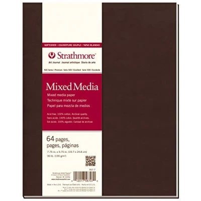 Image of Strathmore 567 7 500 Series Softcover Mixed Media Art Journal, 7.75&quot;x9.75&quot; 32 Sheets, White