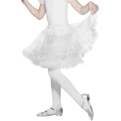 Image of Smiffys Petticoat Child, White Layered, Girls Fancy Dress, Child Dress Up Accessories