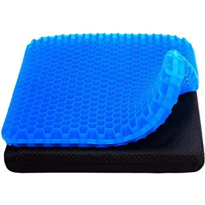 Image of 2022 New Gel Seat Cushion, Honeycomb Design Double Thick Cushion with Relieving Back coccyx Pain Pressure, for Car Office Home Wheelchair&amp;Chair