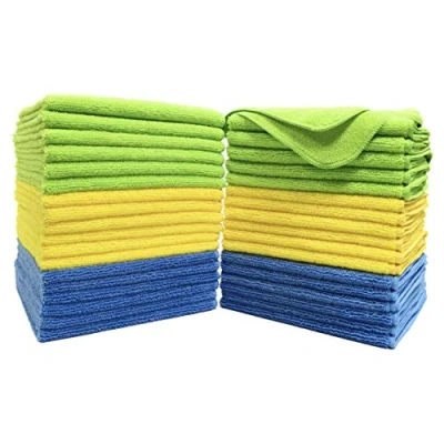 Image of POLYTE Premium Microfibre Cleaning Towel, 40x40 cm, 36 Pack, Blue,Green,Yellow
