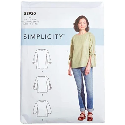 Image of Simplicity Sewing Pattern S8920 Misses&#039; Tops, H5 (6 8 10 12 14)