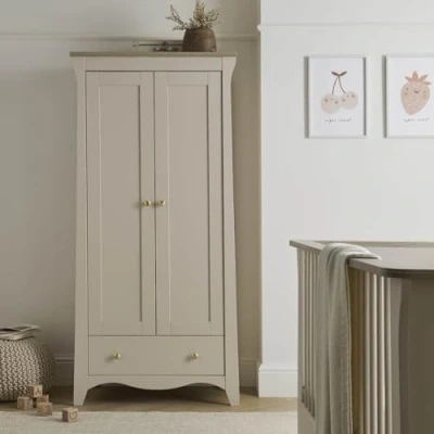 Image of CuddleCo Clara 2 Door Nursery Wardrobe Cashmere &amp; Ash