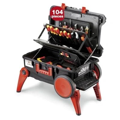 Image of Wiha 9300 70103 Tool Set Electrician Competence XXL III, Black, Red, (B x H T) 685 501 345 mm, 44128