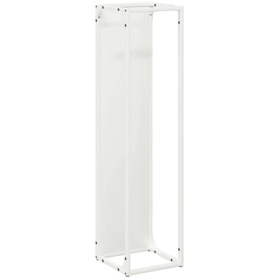 Image of vidaXL Firewood Rack White 25x25x100 cm Cold rolled steel