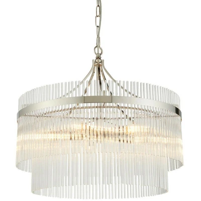Image of Marietta 5 Light Multi Arm Lamp Ceiling Pendant Bright Nickel