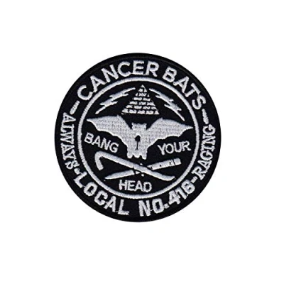 Image of Cancer Bats Bang Your Head Hardcore Band Patch Badge Embroidered Iron on Applique Souvenir Accessory