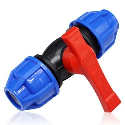 Image of 20 mm MDPE PE Ball Valve, MUFF, Water Pipe Compression Fitting Plastic Reducer MUFF x Female Adaptor