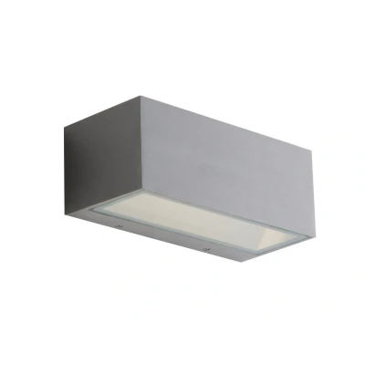 Image of Twin Outdoor Integrated LED Up Down Wall Light, Nickel, Transparent, IP54, 4000K