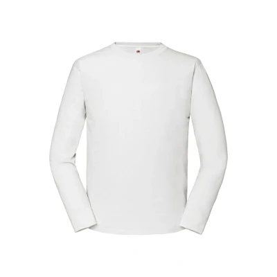 Image of Fruit of the Loom Mens Iconic Premium Long Sleeved T Shirt (White) Size Small