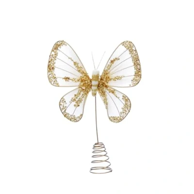 Image of Festive Productions 30cm Gold Butterfly Christmas Tree Topper Deluxe Decoration