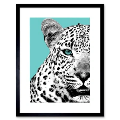 Image of Wee Blue Coo Close up Beasties Leopard Art Print Framed Poster Wall Decor 12x16 inch