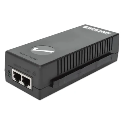 Image of Intellinet Gigabit Ultra PoE+ Injector, 1 x 60 W Port, IEEE 802.3bt and 802.3at/af Compliant, Plastic Housing (UK Power Cord)