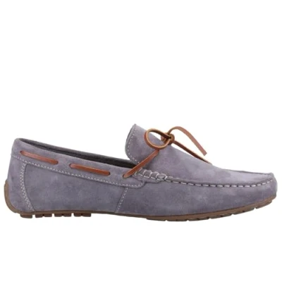 Image of Hush Puppies Reuben Boat Shoe Slip On Mens Summer, Grey, 8 UK