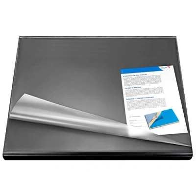 Image of Table Runner Flexoplan DS, Desk pad, Transparent Film and Edge Protector 65 x 52 cm Black