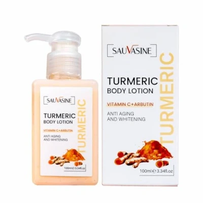 Image of Turmeric Body Lotion Anti Aging &amp; Whitening Vitamin C Arbutin Moisturizes Brightens Skin 100ml Natural Ingredients, Hydrating for All Types