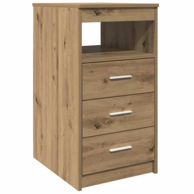 Image of vidaXL Drawer Cabinet Artisan Oak 40x50x76 cm Modern Engineered Wood Storage with Drawers &amp; Shelf for Living Room, Bedroom, Office