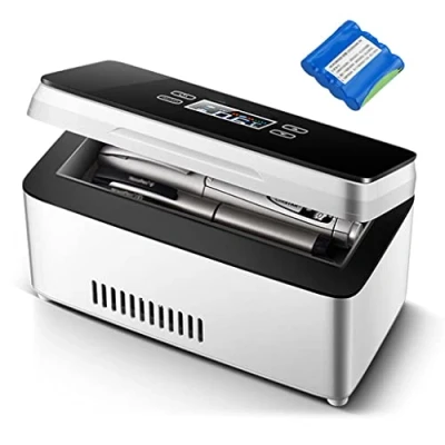 Image of Mini fridge Medicine Refrigerator and Insulin Cooler Travel, Home, Portable Car Refrigeration Case/Small Travel Box for Medication