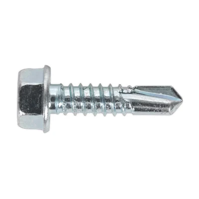 Image of Sealey Self Drilling Screw 6.3 x 25mm Hex Head Zinc Pack of 100