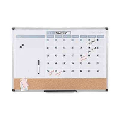 Image of Bi Office Dry erase Monthly planner 3 in 1, Plastic Frame, 90 x 60 cm