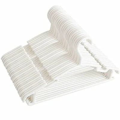 Image of Yorkshire Homeware ® 36 Pcs Pack White Plastic Nursery Hangers Nonslip Baby Kids Children Coat Clothes Space Saving