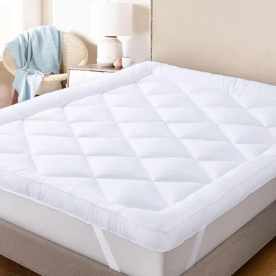 Image of MH Home Mattress Topper Super King Bed (4 Inch/10 cm) Extra Deep Hotel Quality Topper, Breathable Comfort Quilted Toppers Size with Elasticated Straps (Super King)