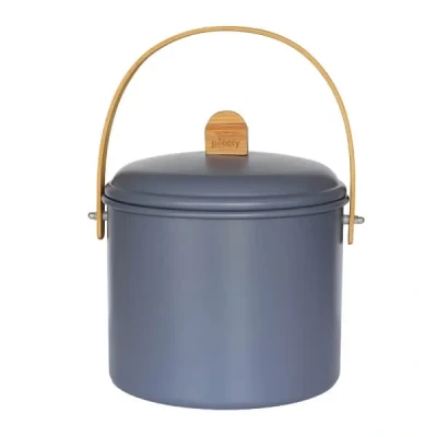 Image of Pebbly Slate Compost Bin 7 Litre Metal Bamboo Charcoal Filter