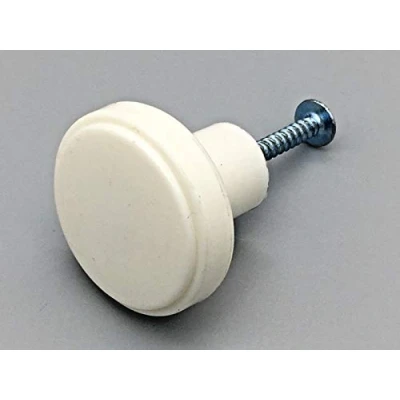 Image of 2 x Light Cream 30mm Mushroom knobs a just Off White Cupboard Cabinet Handle by Swish.