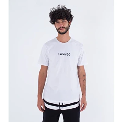 Image of Hurley Men&#039;s H20 Dri OAO Tee T Shirt, Blanco, XL