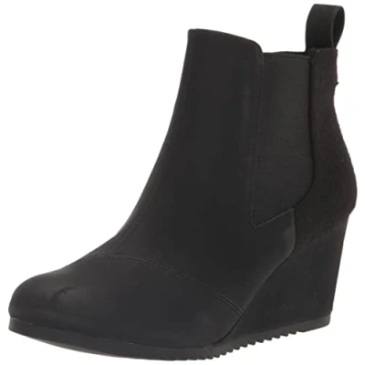 Image of TOMS Women&#039;s Bailey Ankle Boot, Black Synthetic Nubuck, 7.5 UK