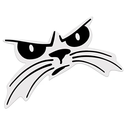Image of Biomar Labs® 1 x PVC Vinyl Car Funny Sticker Angry Eyes Cat Face Decal for Bumper Door Window Motorcycle Helmet Laptop B 20 (Black)