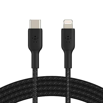 Image of Belkin Boost Charge Lightning USB C Braided Cable 2 Meters Black