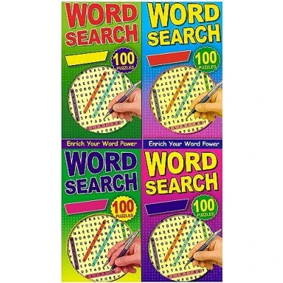 Image of Quickdraw Set of 4 Slim Word Search Puzzle Books Bumper 112 Pages Adults Brain Games