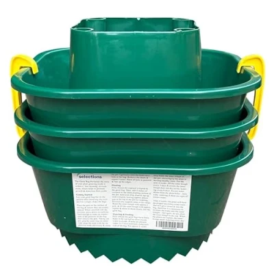 Image of Selections Pack of 3 Tomato and Vegetable Growbag Pots for Indoor Outdoor Usage, Large