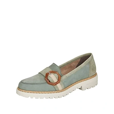 Image of Rieker Women&#039;s 54864 Loafer, grün, 6 UK