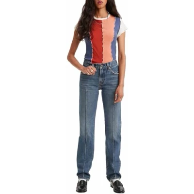 Image of Levi&#039;s Women&#039;s Middy Straight with Pintuck Shorts, No Filter, 29W / 29L