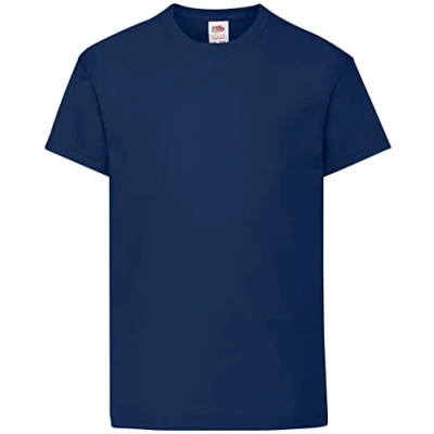 Image of Fruit of the Loom Unisex Kids Valueweight Short Sleeve T Shirt, Navy, 10 11 Years (Manufacturer Size:32)