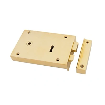 Image of From The Anvil Polished Brass Left Hand Rim Lock Large