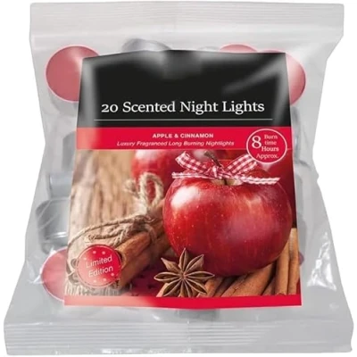 Image of Fresh Scented Tealight Candle Long Burning 8 Hour Lasting Set Luxury Fancy Candles for Home Decoration Premium Quality (Apple and Cinnamon)