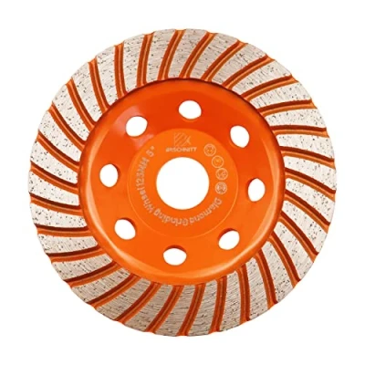 Image of Concrete Diamond Turbo Grinding Cup Wheel,BRSCHNITT 125mm Angle Grinder Row Cutting Wheel for Grinding/Polishing/Cleaning Surface Granite,Concrete,Stone,Cement,Marble,Rock