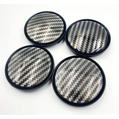 Image of JK Set of 4 Alloy Wheel Hub Centre Caps 63mm Carbon Fibre No Logo