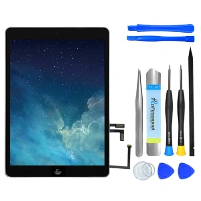 Image of NB+ Screen Replacement For iPad Air 2013 Touch Digitizer Pre Installed with Home Button and Adhesive Model A1474 A1475 A1476 (Black)