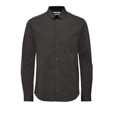 Image of Jack and Jones Men&#039;s Jason Long Sleeve Casual Shirt, Black, Small