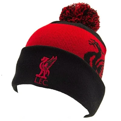 Image of Liverpool FC Ski Bobble Knitted Hat Quick Check Red Black