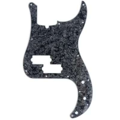 Image of Musiclily Pro 13 Hole Modern Style P Bass Pickguard for 4 String American Precision Bass, 4Ply Black Pearl