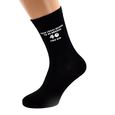 Image of These Socks Belong to An Amazing 40 Year Old Black Mens for 40th Birthday Present