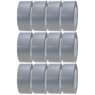 Image of Crimson Starfish Silver Duct Tape 12 Rolls of 48mm x 45m Gaffer Water Resistant Adhesive Multi Use for Indoor/Outdoor Strong